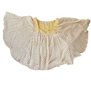 BEBE Gold Polka Dots Lined Sheer Chiffon Tunic Size S
